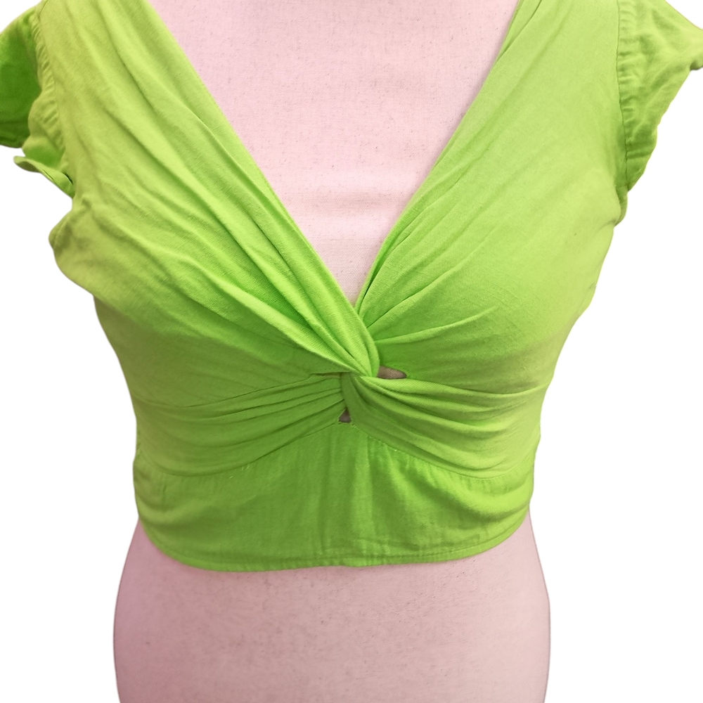 Lime Twist Front Blouse